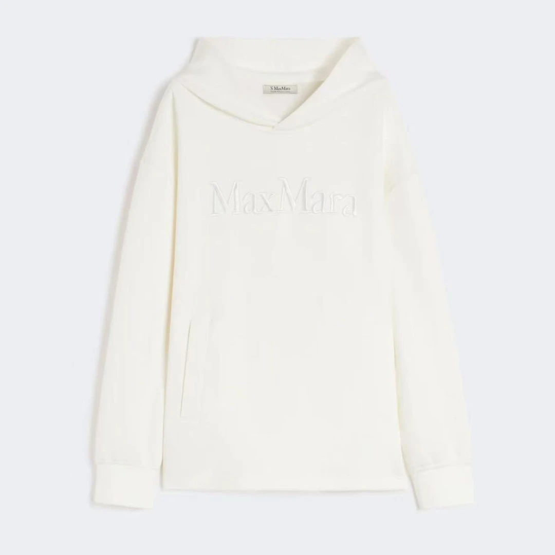 未使用 MaxMara S 25秋冬新款 VISIERA 字母连帽针织卫衣