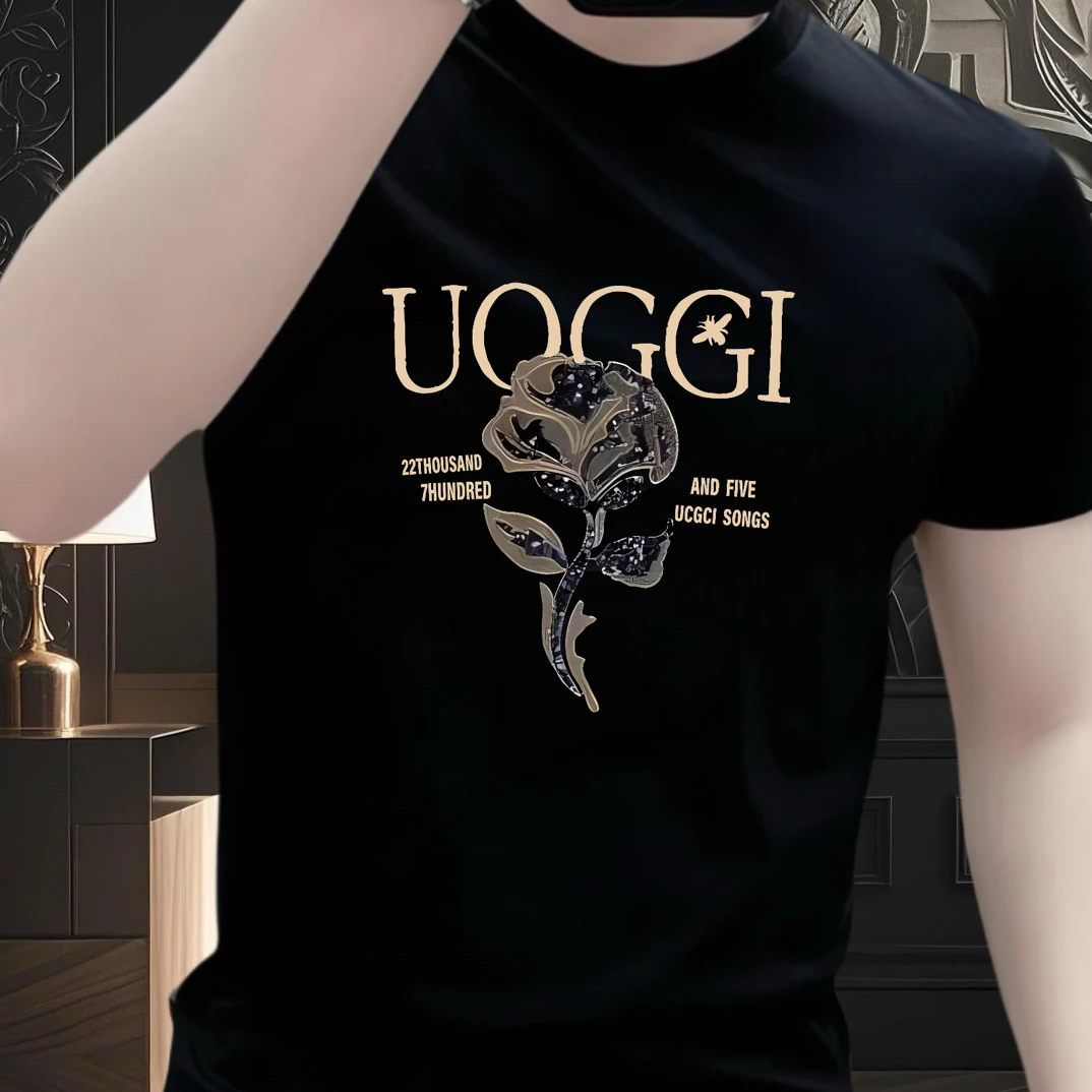 美式复古男士重磅圆领短袖T恤男士潮牌轻奢高级感痞帅体恤衫