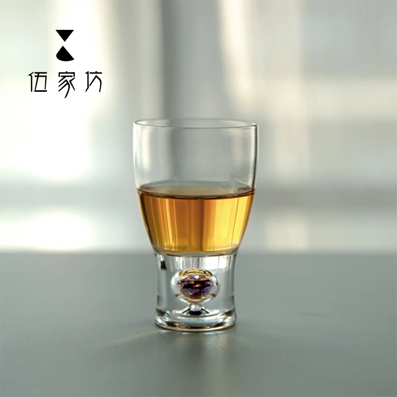 伍家坊紫水晶啤酒杯水晶玻璃酒杯高档加厚家用个人杯