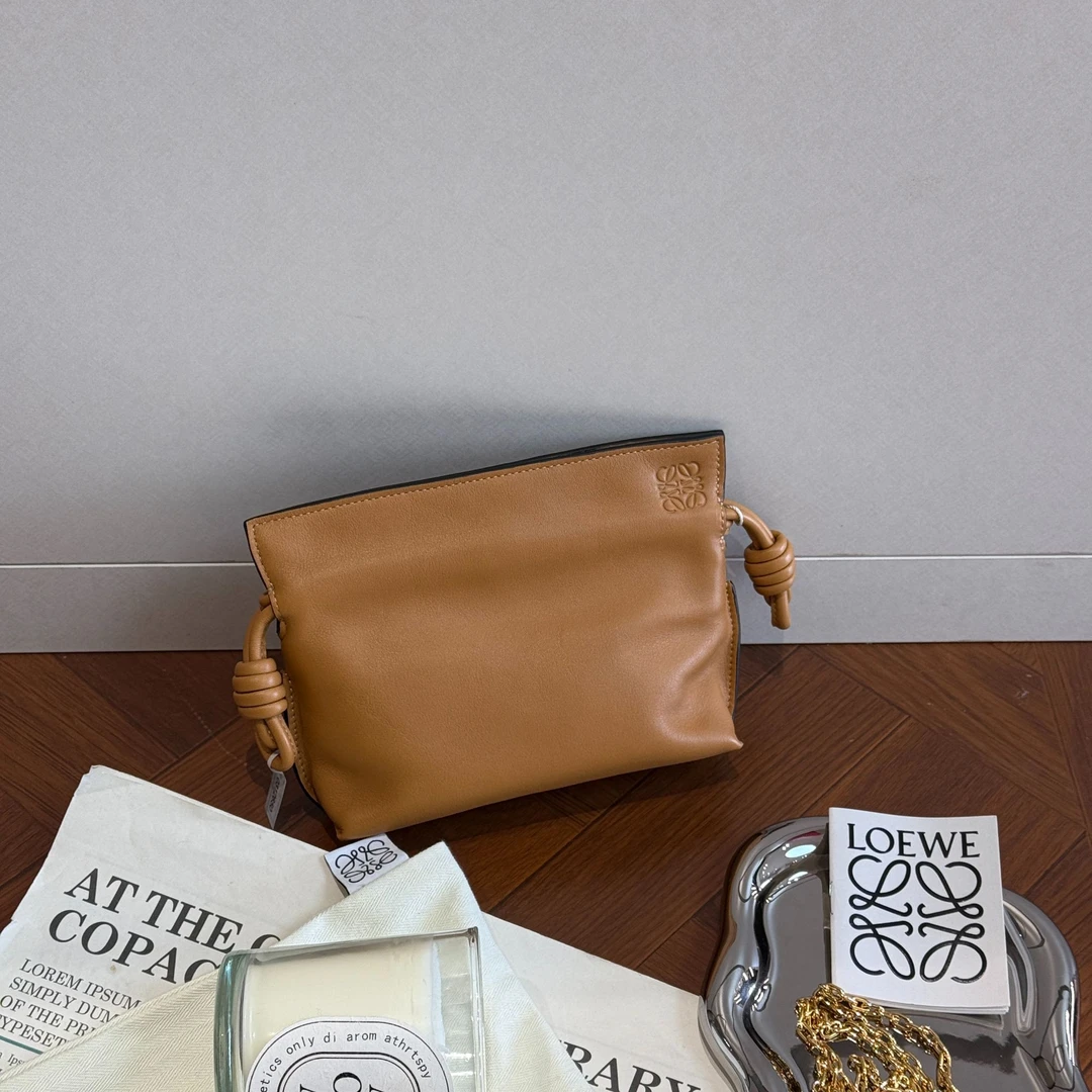 99新 LOEWE/罗意威 福袋 超mini 焦糖色 链条包斜挎包