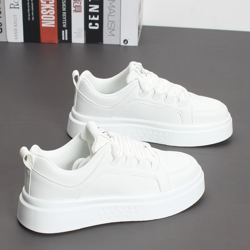 经典款男士小白鞋2025新款韩版松糕底百搭系带休闲鞋厚底增高板鞋