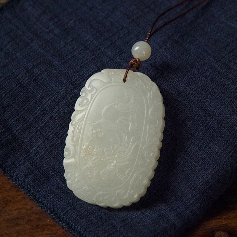 清代 玉雕龙凤纹佩 古董艺术品