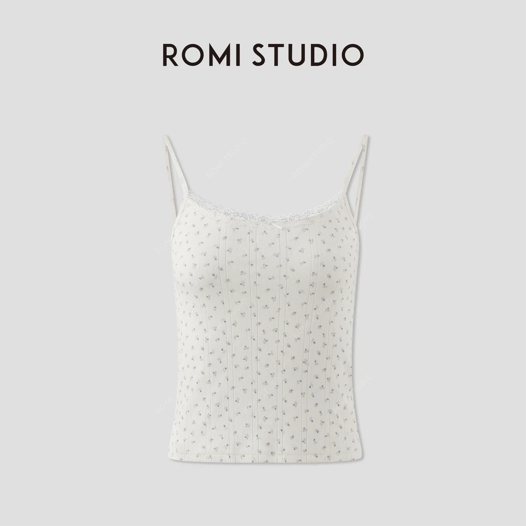 ROMI STUDIO可爱居家系列 | 法式碎花舒适全棉针织吊带RWCSST2576