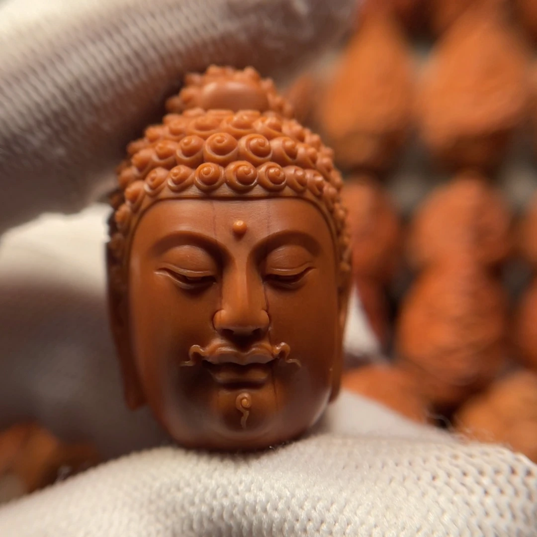 橄榄核手串/手链大**龙核雕佛头