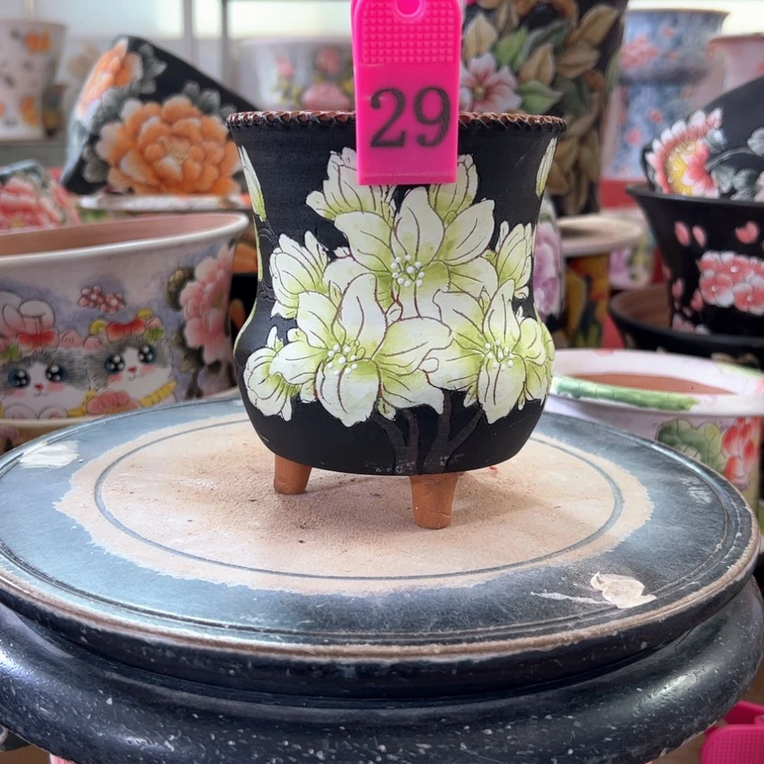 景德镇手绘花盆满38包邮