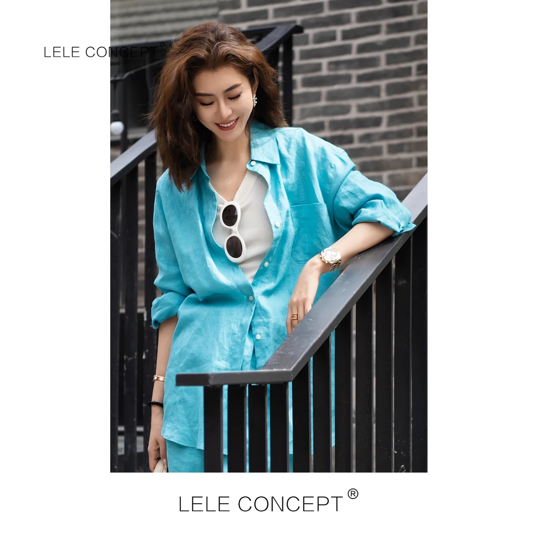 LELE CONCEPT丨时尚色彩感单兜细带麻衬衫S0798