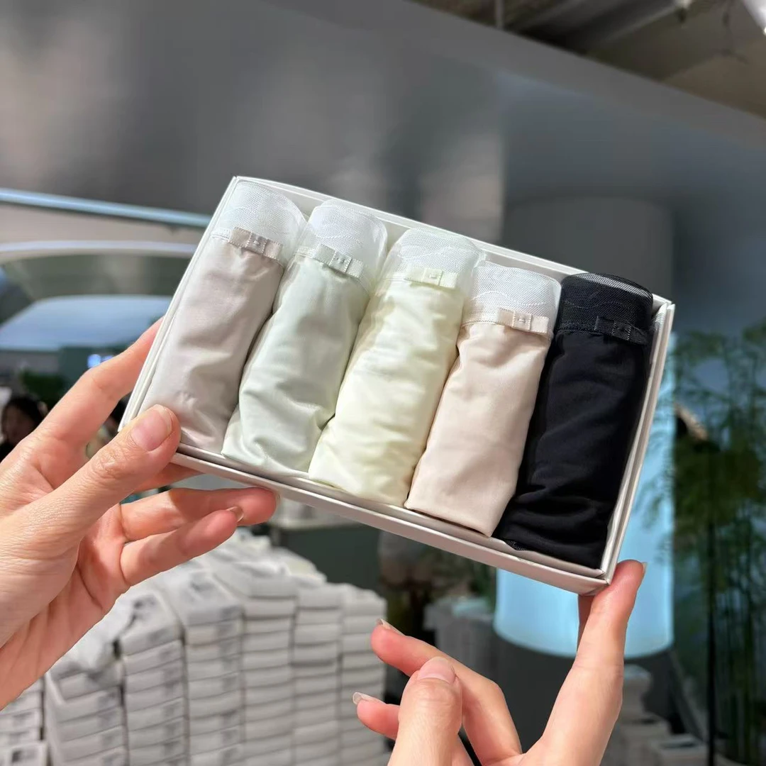 【5条装】0135朦胧夏日冰皮奶皮中腰丝滑女士内裤（80-128斤）