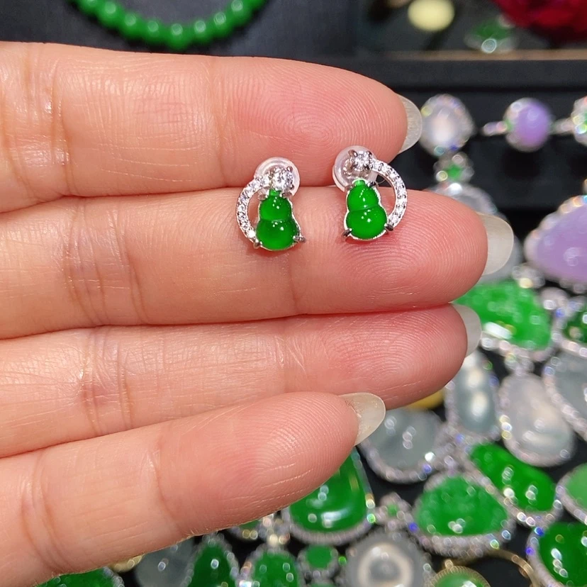 【闪购商品】翡翠耳饰未镶嵌天然翡翠