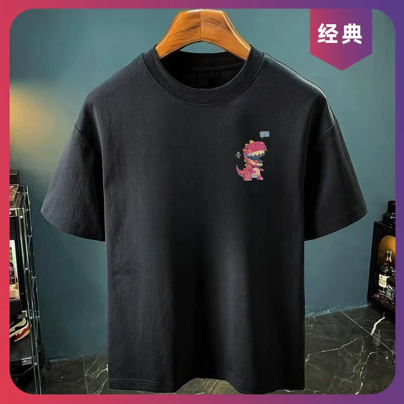 尾货潮流潮牌圆领宽松亲肤冰感短袖t恤男夏季休闲百搭上衣服痞帅