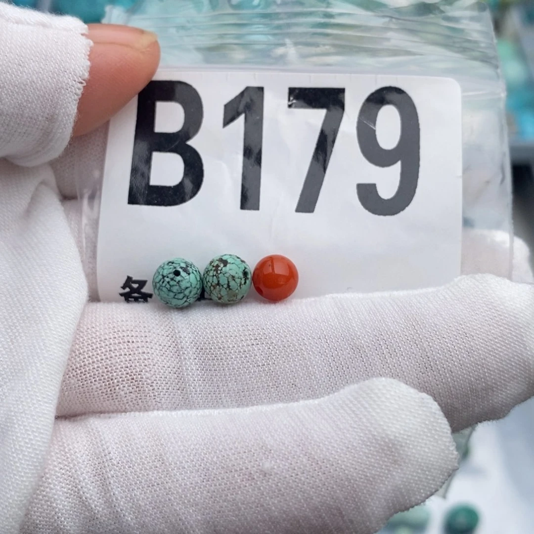 未镶嵌卡6圆珠一对南红玛瑙