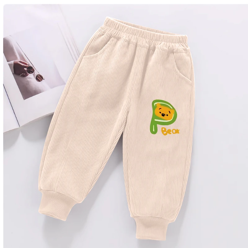 春秋新款中腰灯芯绒长裤女童裤子儿童外穿中大童洋气女孩运动裤