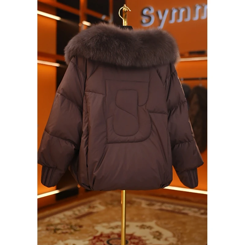 2024冬季新款高档大气优雅羽绒服外套舒适毛领气质上衣