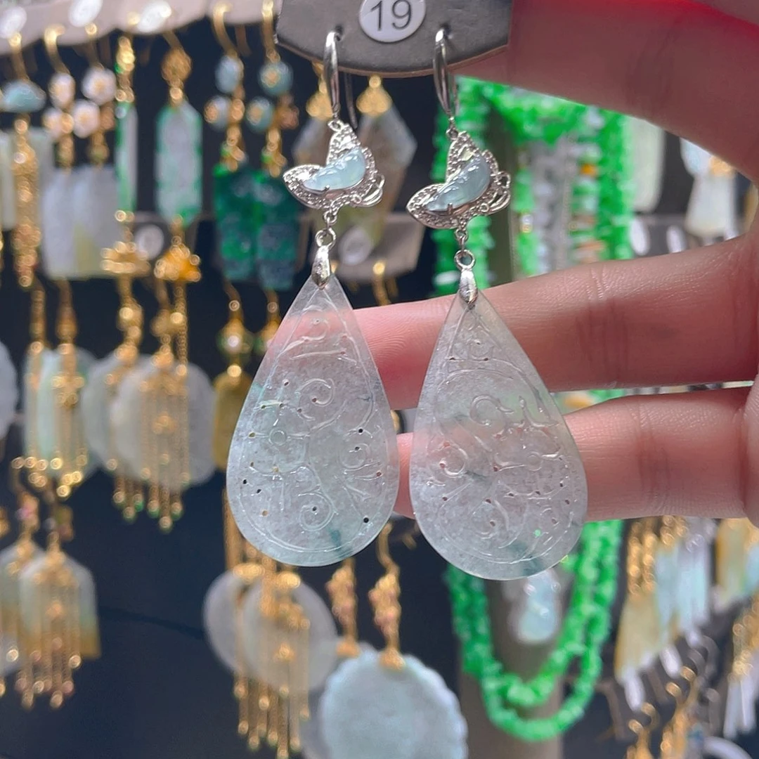 翡翠未镶嵌耳饰翡翠