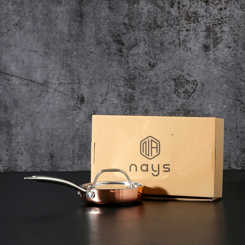 NAYS 14CM迷你小型煎锅煎牛排多用小锅带盖高端轻奢款E266#