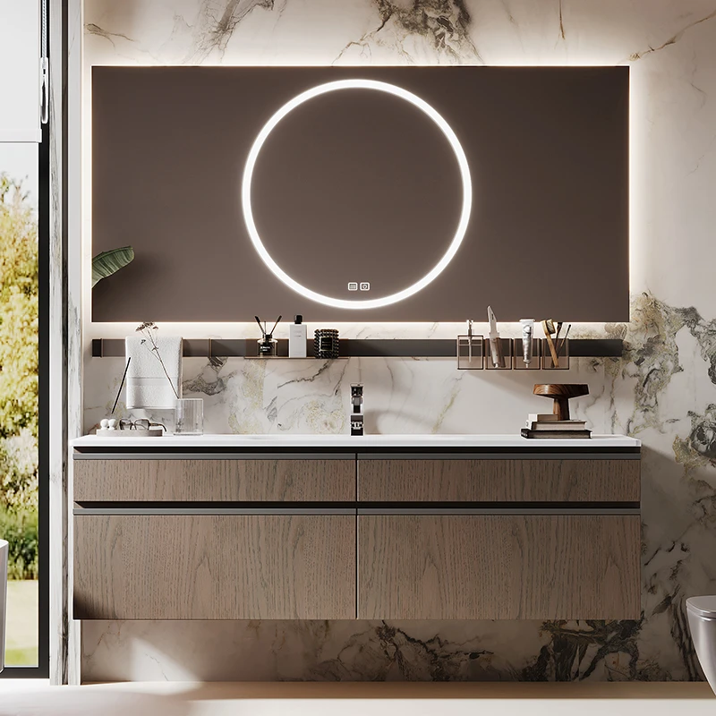 铂帝斯卫生间洗漱台组合柜一体盆 洗手台HS001链接为奢石价格