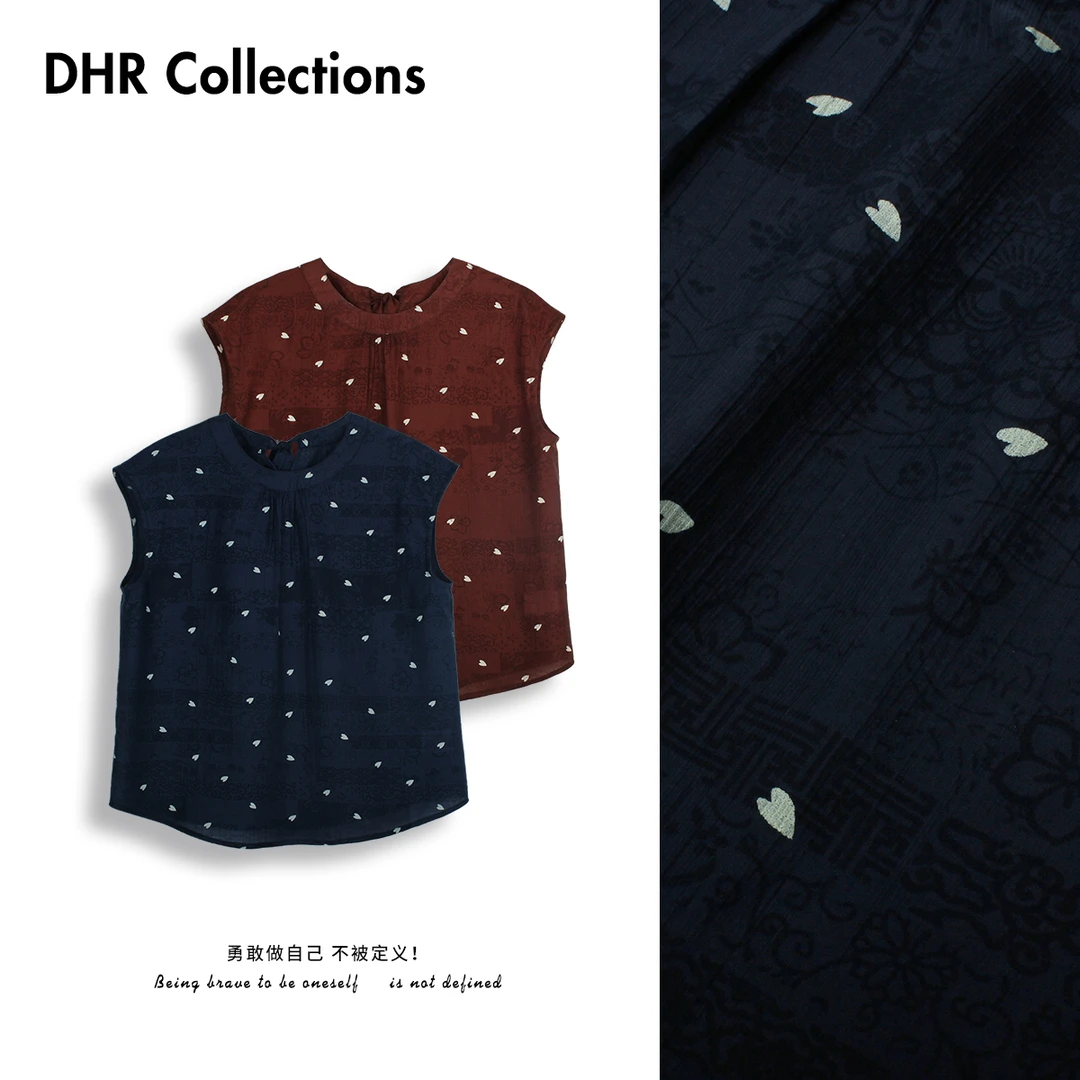 豆豆1小心心无袖T小爱心印花个性上衣休闲百搭无袖T恤-D2156