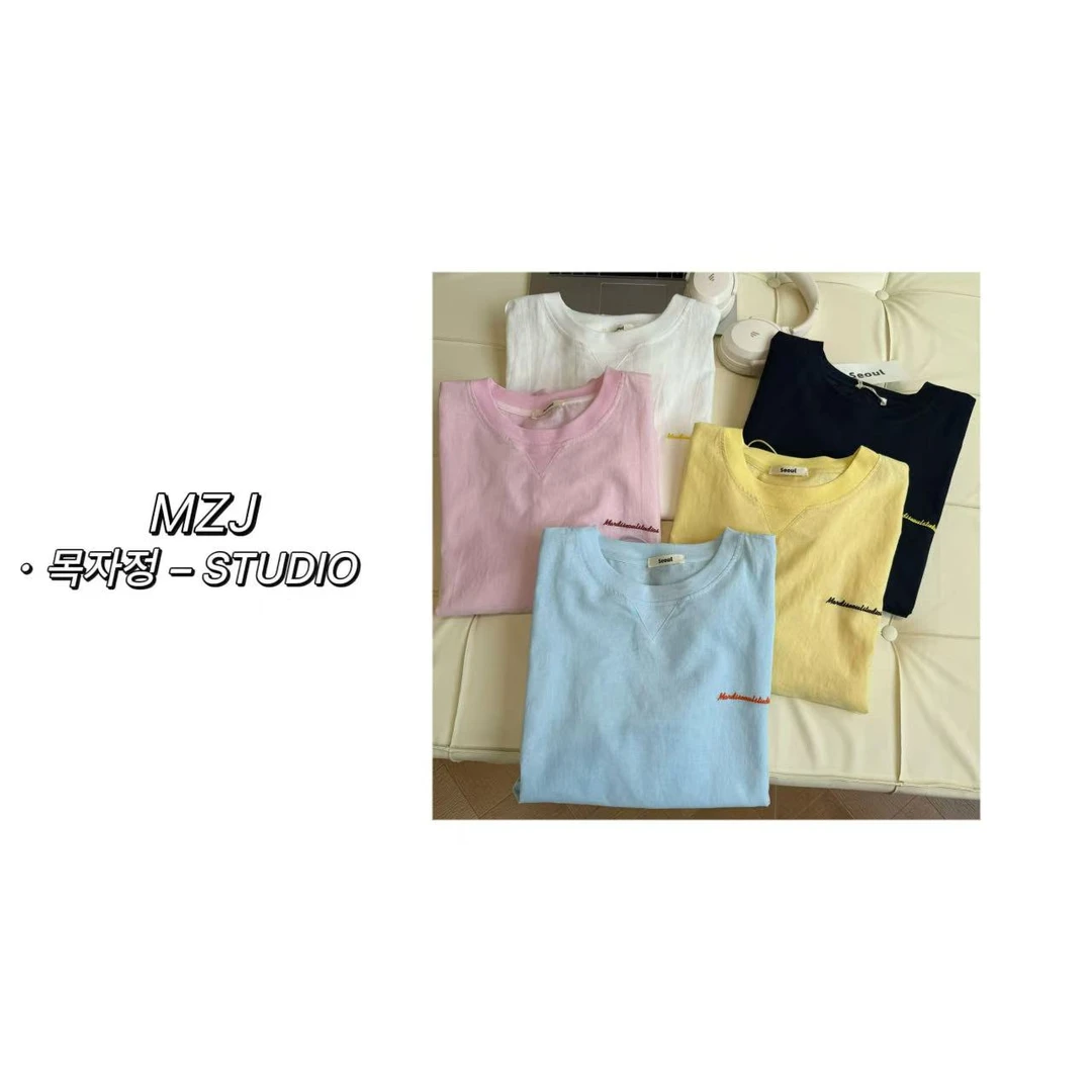 무지징−「氧气穿搭上衣」韩国单！精致小字母百搭T恤-2991-B