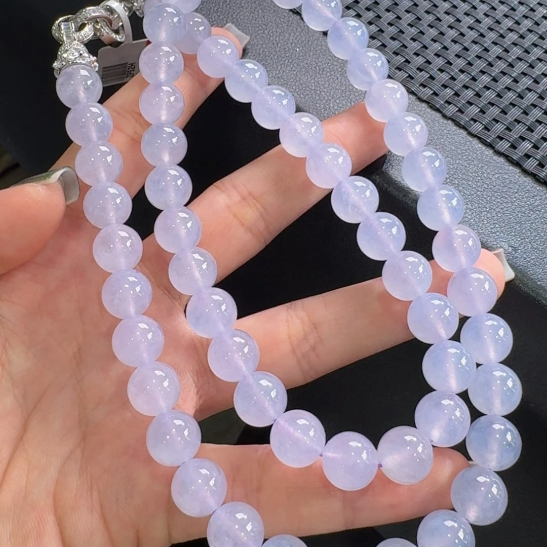 翡翠手链未镶嵌高冰玻粉春色项链卡10 高货大漏!