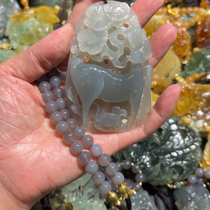 岫玉未镶嵌毛衣链