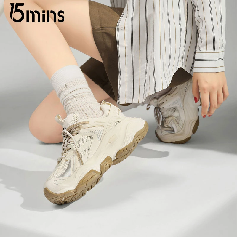 15MINS厚底老爹鞋女夏季透气轻便厚底D1324AQ5AA