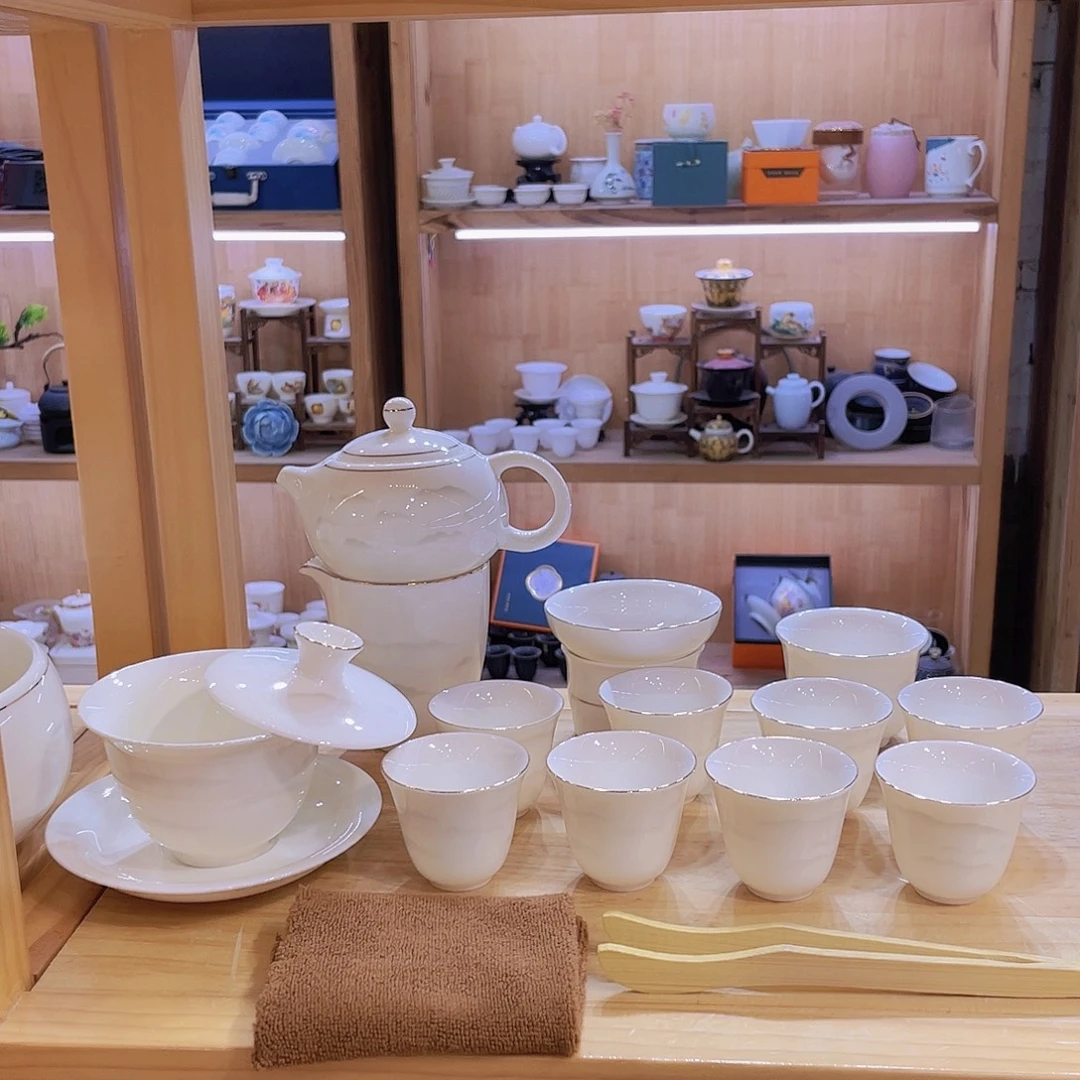 水墨千里羊脂玉套装