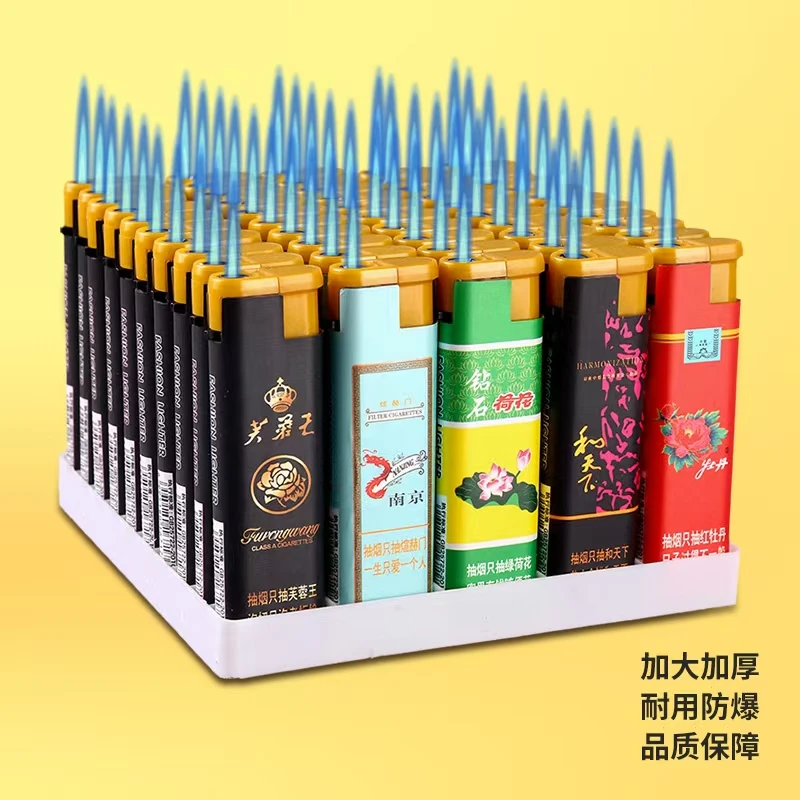 新款创意直冲一次性迷你防风防爆带创意图案家用打火机批发超市