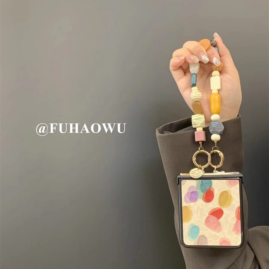 适用华为pocket2手机壳高级感彩色波点小米mixflip折叠屏purax潮