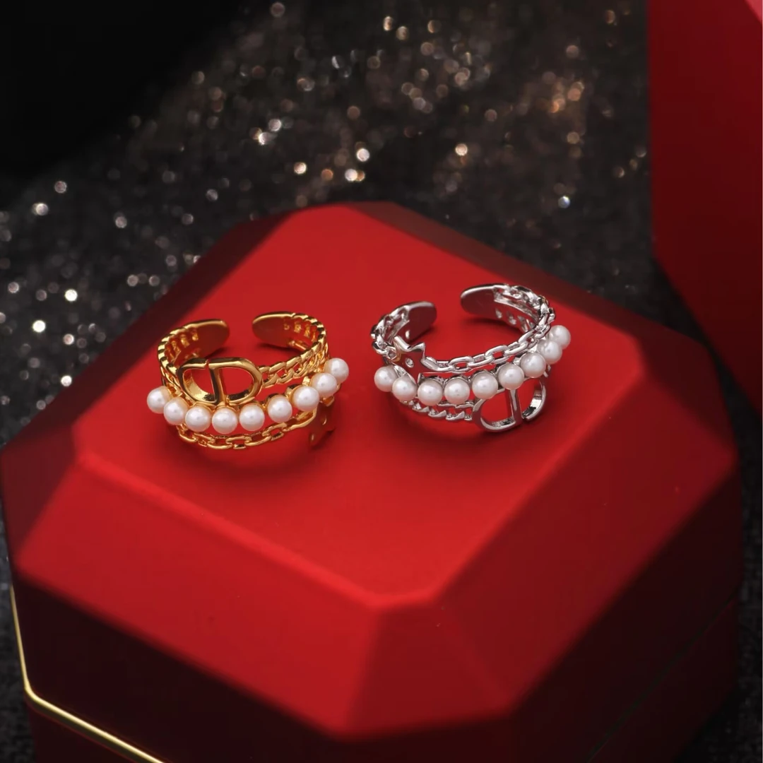 铜合金戒指 《货号8584》韦雪同款珠珠戒指