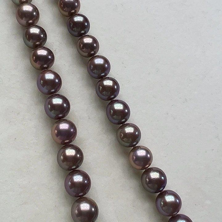 颈饰淡水珍珠银S925镶嵌➕10高品极光炫彩流光紫毕业