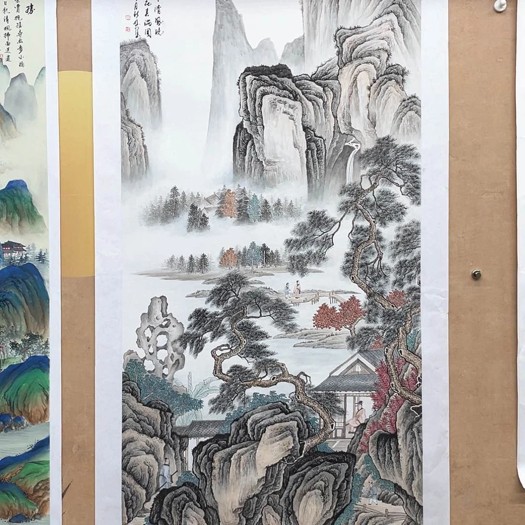 国画手绘国画仿古山水，