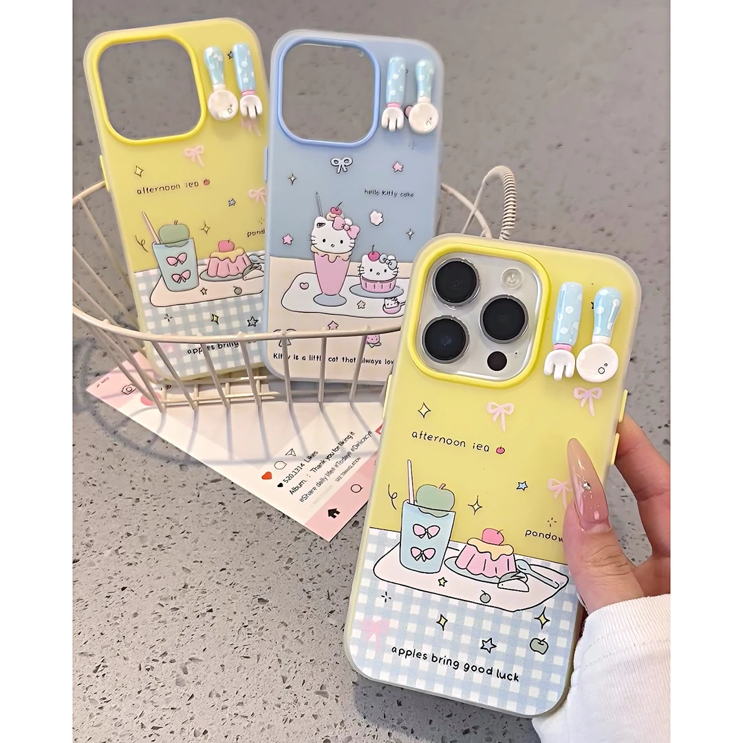 雅天立冰淇淋KT立体餐具适用苹果16手机壳iPhone1315肤感14promax