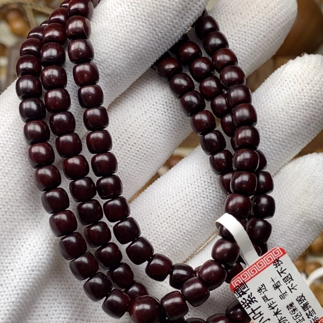 檀香紫檀（小叶紫檀）手串/手链印度小叶紫檀5*6*108无胶膜龙鳞底