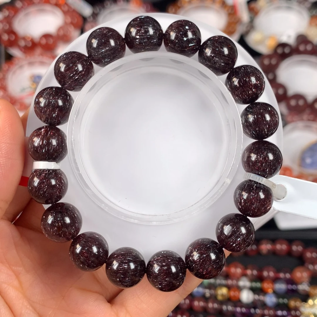 未镶嵌手链水晶稀有色车厘子红超七11.8