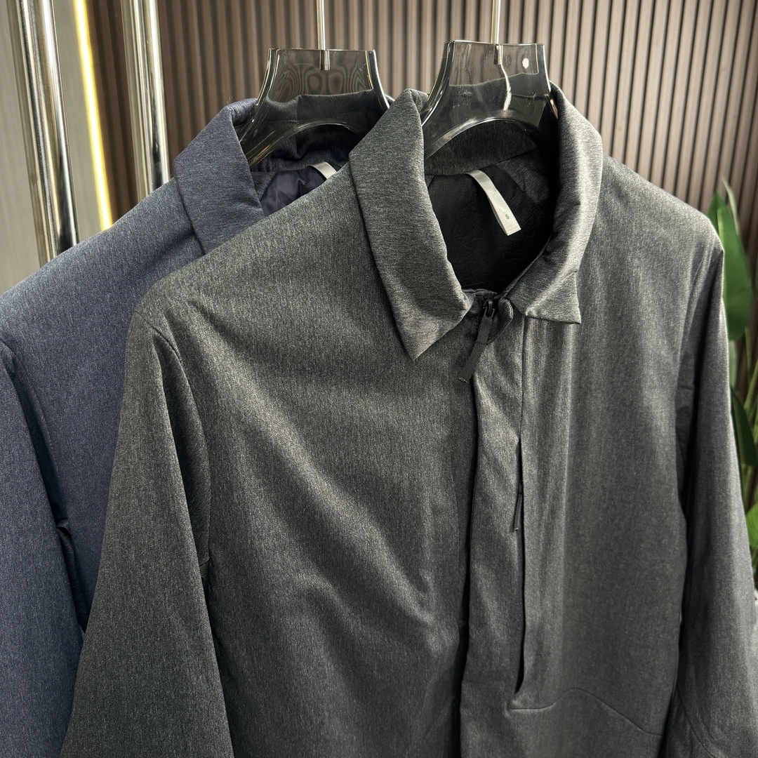 亲肤肌理面料男士高端商务休闲翻领棉衣户外轻量通勤棉服防风外套