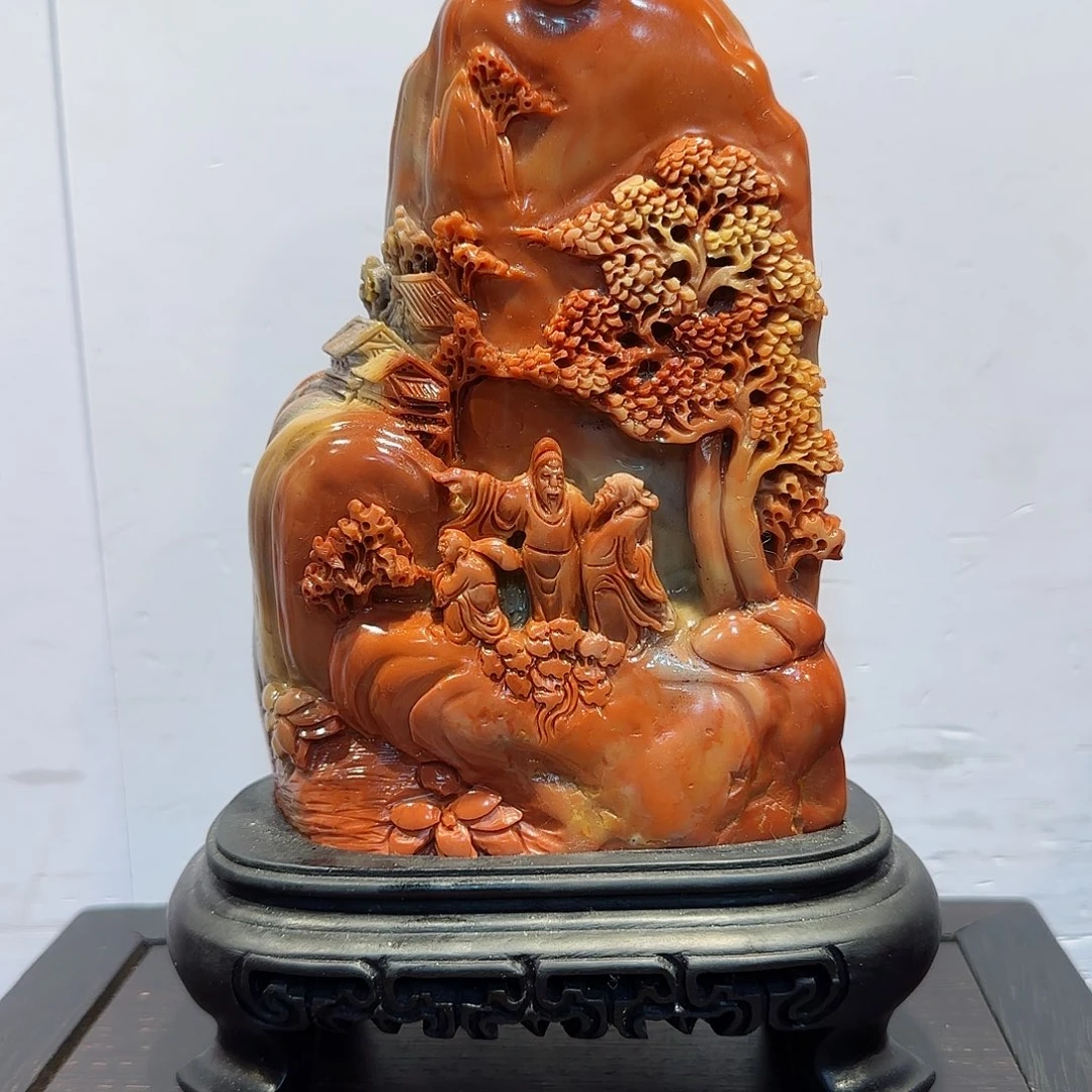 寿山石铁**情昌化田黄摆件