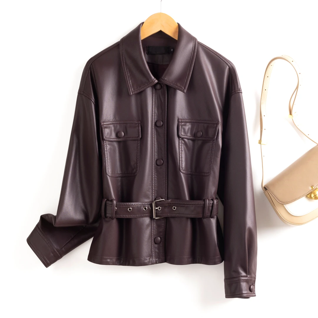 2025年秋季新款海宁真皮皮衣女收腰皮外套女士韩版时尚绵羊皮上衣