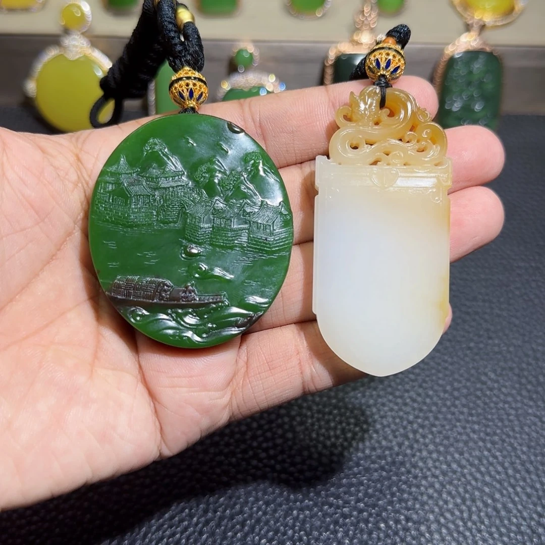 和田玉未镶嵌挂件子*