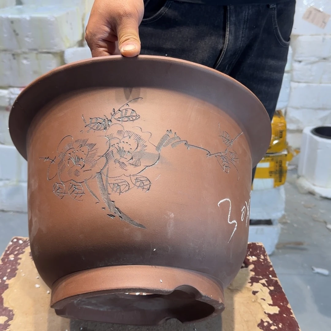 紫砂花盆口径30高度21