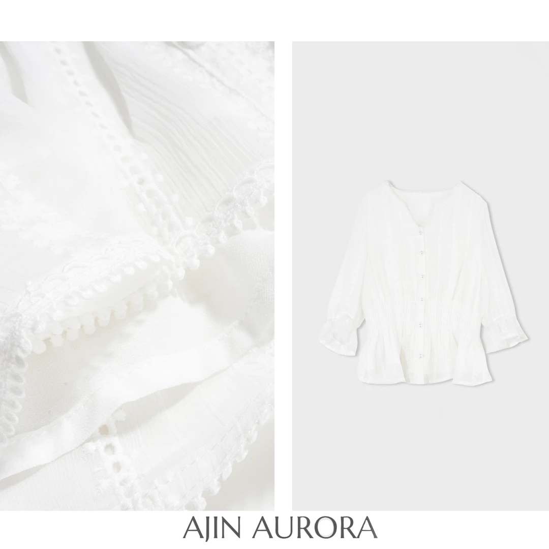 （山茶甜心）58151夏装新款时尚设计感洋气小衫