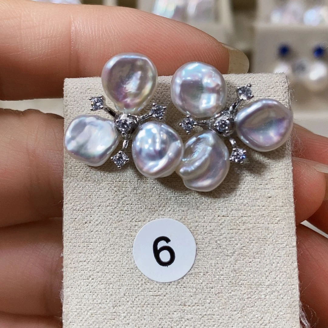 银S925镶嵌淡水珍珠特价设计款淡水极光珍珠正版珠宝首饰