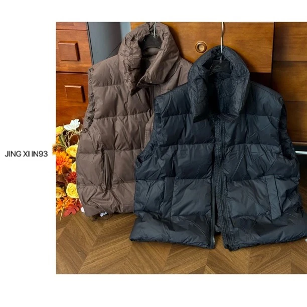 Jing XI【90白鸭绒羽绒马甲】时尚休闲百搭潮流无袖韩版伤愈
