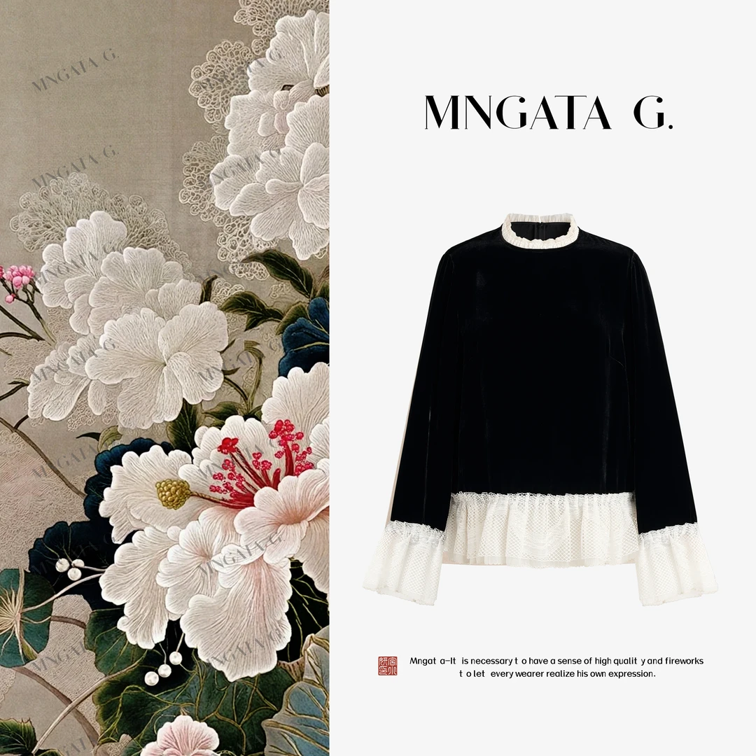 MNGATA G.宫小妍【真丝·玉兰心】早秋新中式中国风上衣5071555