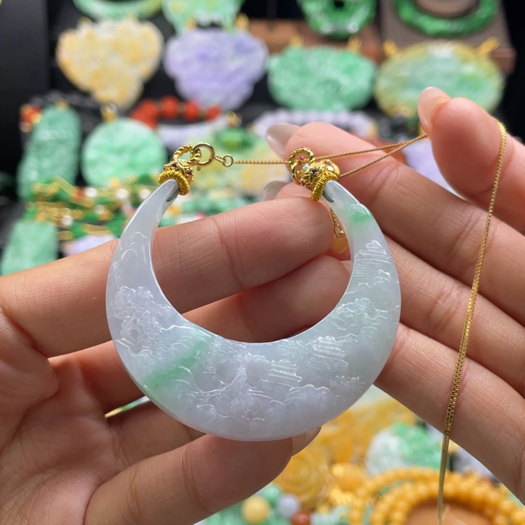 翡翠未镶嵌颈饰代编织