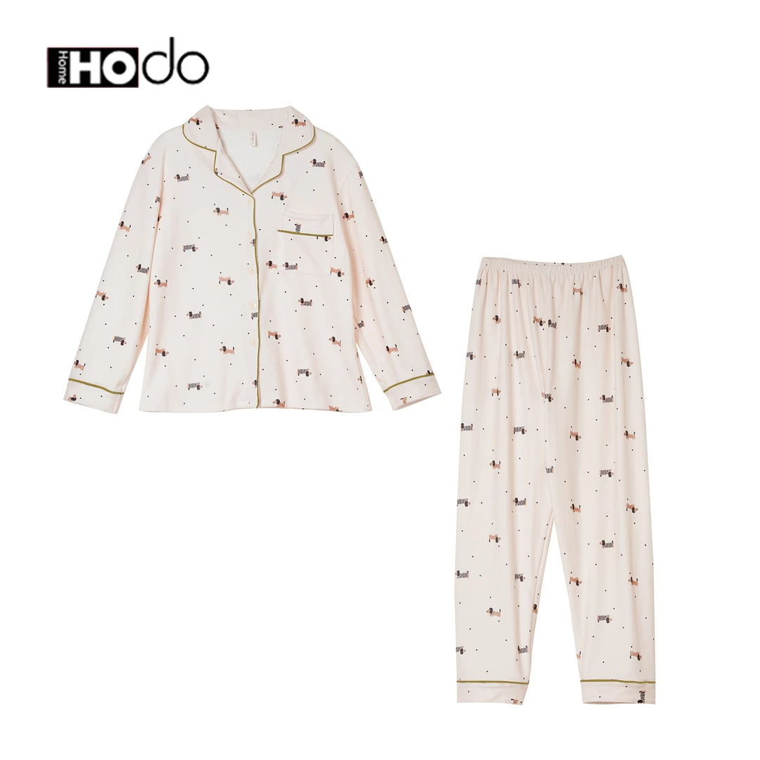 红豆【腊肠狗睡衣】秋冬新款可爱小狗女长袖舒适亲肤休闲家居服套装