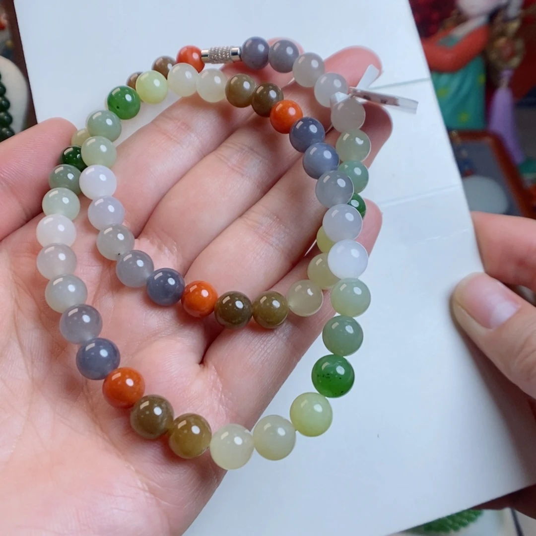 和田玉手链未镶嵌精品多宝