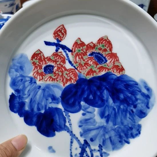 茶***味杯张学鸿老师青花釉里红