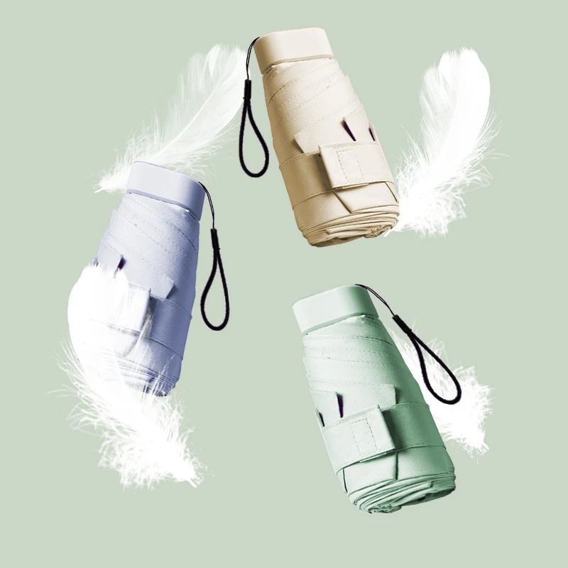 扁六折带礼盒遮阳伞女晴雨两用防紫外线小巧便携口袋雨伞