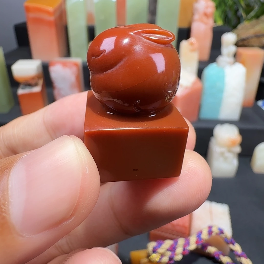 印石老挝石兔子印章