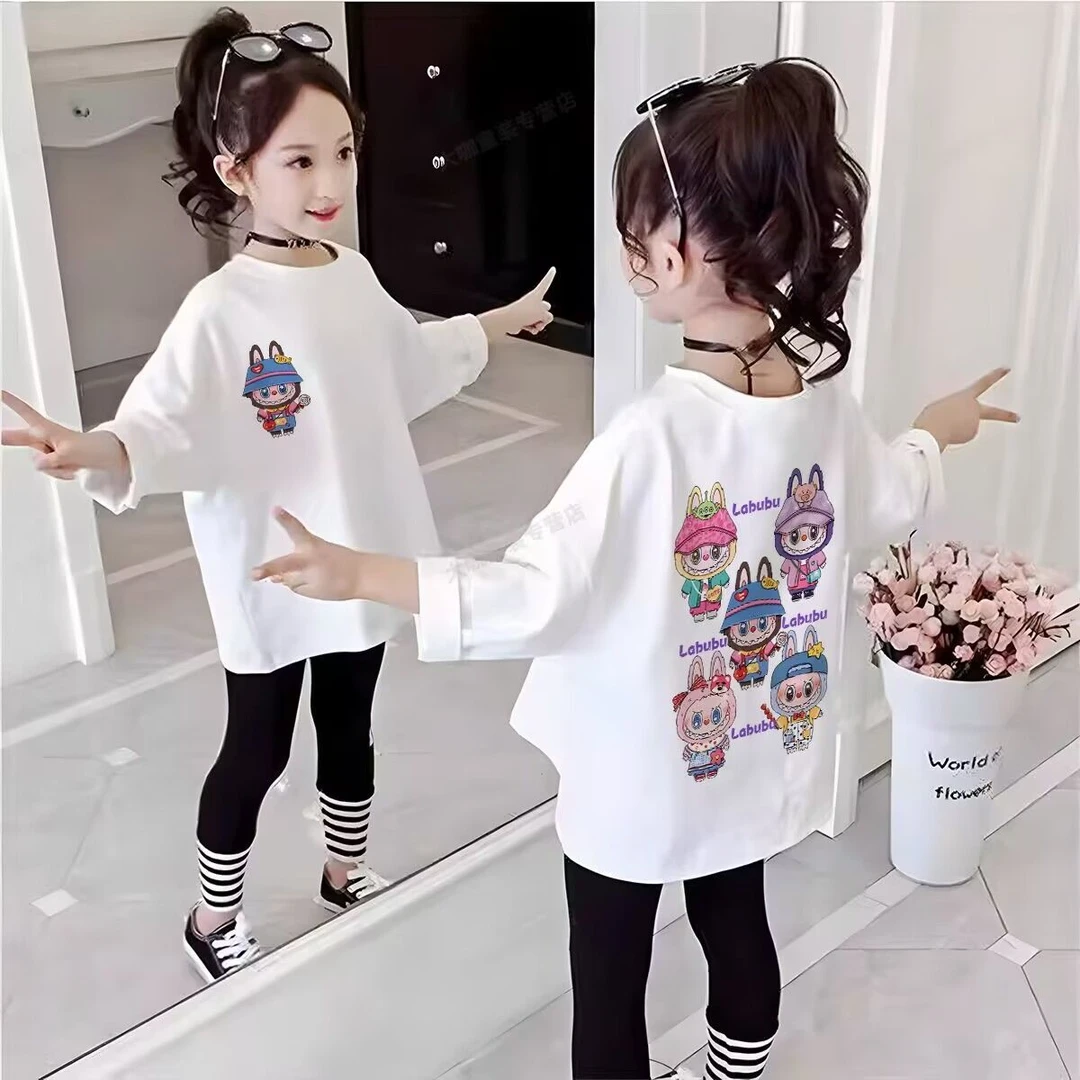 女童打底衫长袖t恤秋装2025新款上衣内搭女宝宝儿童女孩纯棉圆领