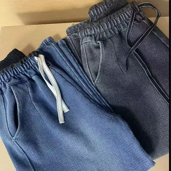 【韩国原单】新款牛仔百搭宽松直筒美式高街松紧腰牛仔裤